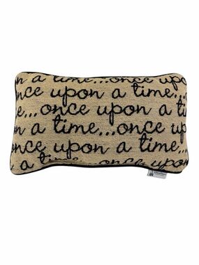 Disney Parks 'Once Upon a Time' ‘Happily Ever After’ Script Pillow Black Beige